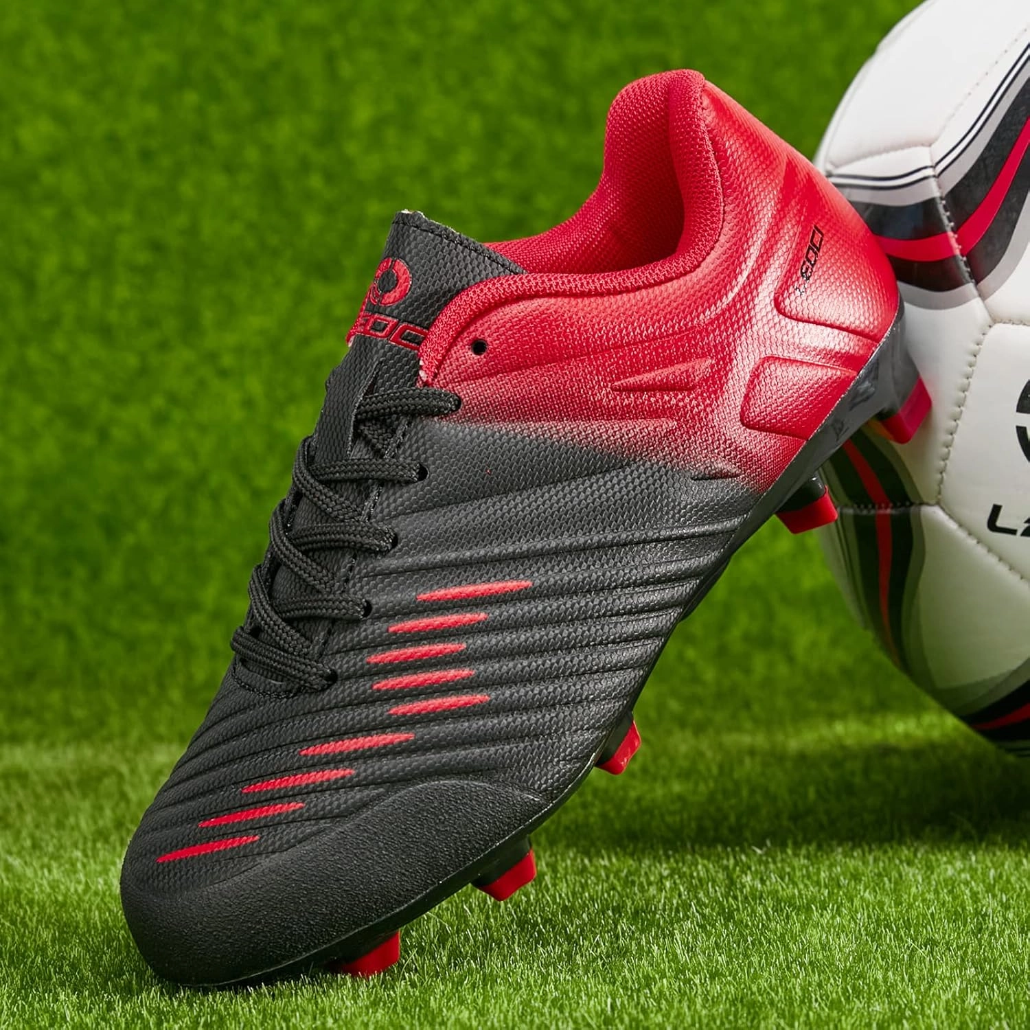 Soccer Shoes for Boys Pink Soccer Cleats Breathable Athletic Toddler Black Football Boots for Outdoor Indoor Soccer Shoes for Girls AG/FG