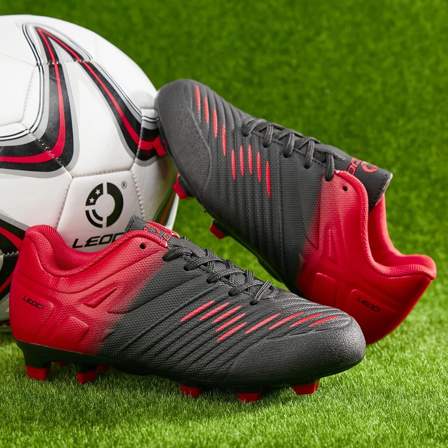 Soccer Shoes for Boys Pink Soccer Cleats Breathable Athletic Toddler Black Football Boots for Outdoor Indoor Soccer Shoes for Girls AG/FG