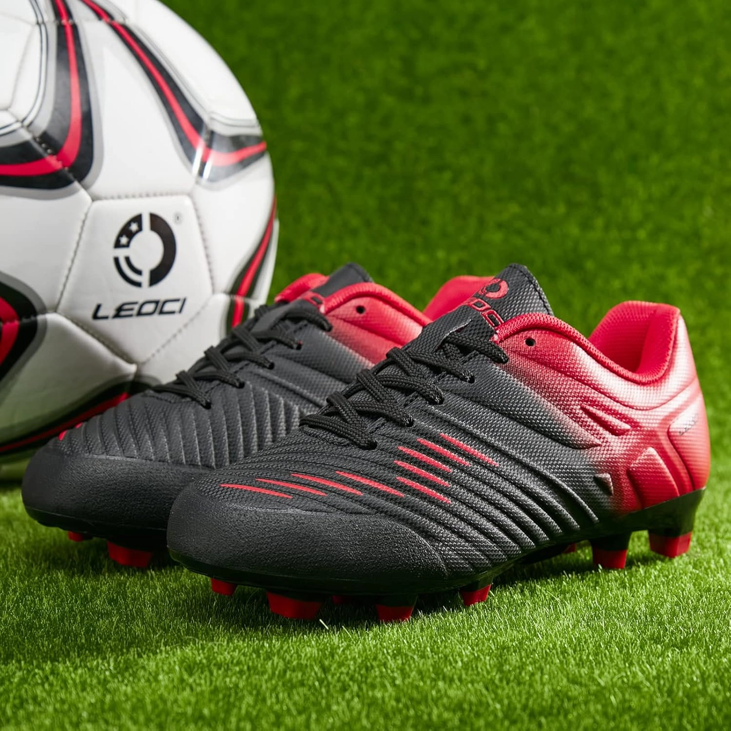 Soccer Shoes for Boys Pink Soccer Cleats Breathable Athletic Toddler Black Football Boots for Outdoor Indoor Soccer Shoes for Girls AG/FG