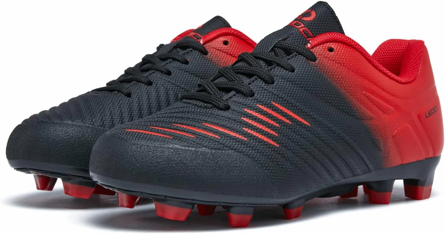Soccer Shoes for Boys Pink Soccer Cleats Breathable Athletic Toddler Black Football Boots for Outdoor Indoor Soccer Shoes for Girls AG/FG