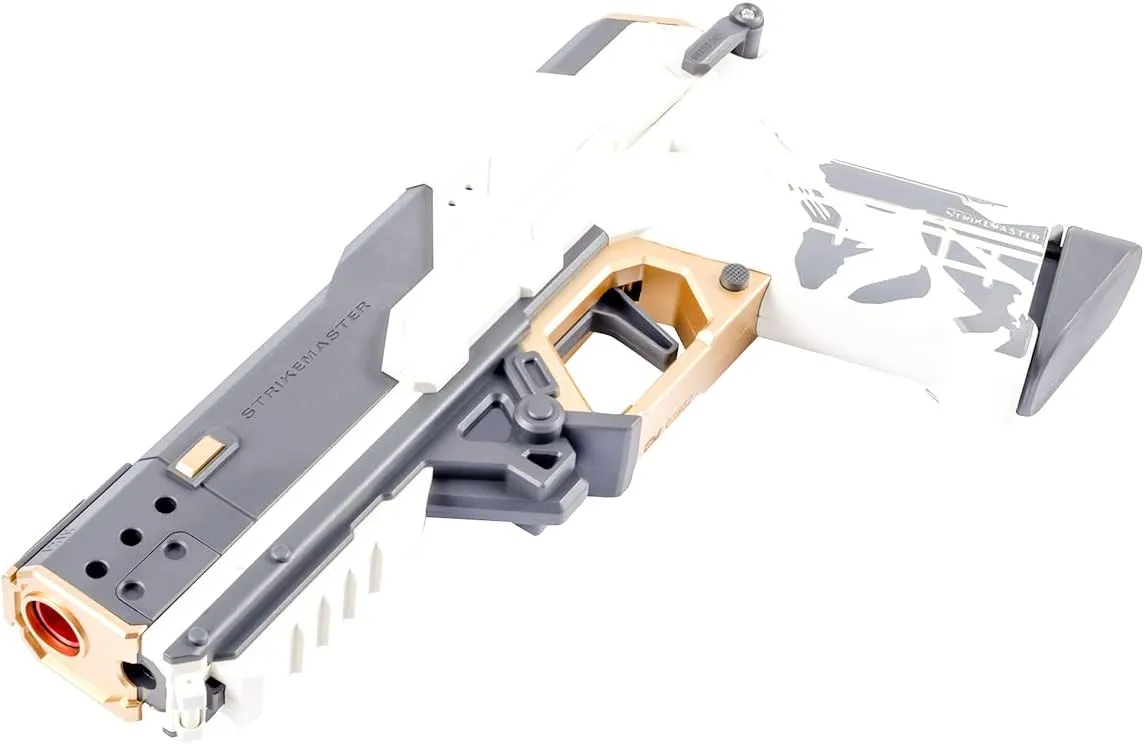 Soft Foam Darts Toy Gun Nylon Type,Pull Back Action,Metal Nylon Toy Foam Dart Blaster Pistol for Adult,5 6 7 8 Year Old Boys Girls Gift (White)