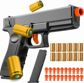Soft Bullet Shell ejecting Toy Gun Stress Shot with Automatic Blaster Fake Realistic Foam Ball Plastic Prop Model Cool Stuff Hang Gun That Look Real for 14  Age Year Old Fidget (PistolGLK)