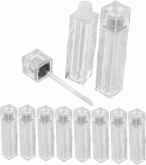 SOIMISS 10pcs Clear Plastic Lip Gloss Tubes: Empty Reusable Lipstick Containers With Brush Applicator - 3.5ml Transparent Lip Oil Bottles For DIY Packaging