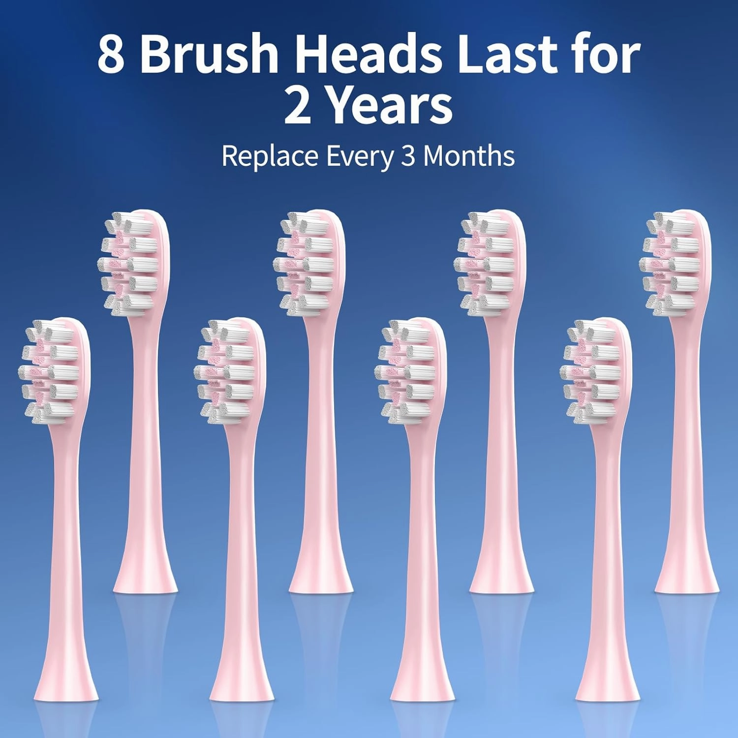 Sonic Vibrating Toothbrush with Pressure Sensor, Pink Electric Toothbrush with 8 Brush Heads, 3 Modes, 33000VPM, 2-Min Timer, One Charge Lasts for 30 Days, 3D Rounded Soft Bristles, IPX7 Waterproof