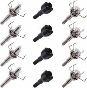SOPOGER 12pk Small Game Broadheads Judo and Hammer Mixed Kit 100 Grain Screw in Arrow Tips for Crossbow Compound Bow Field Arrowheads Practice