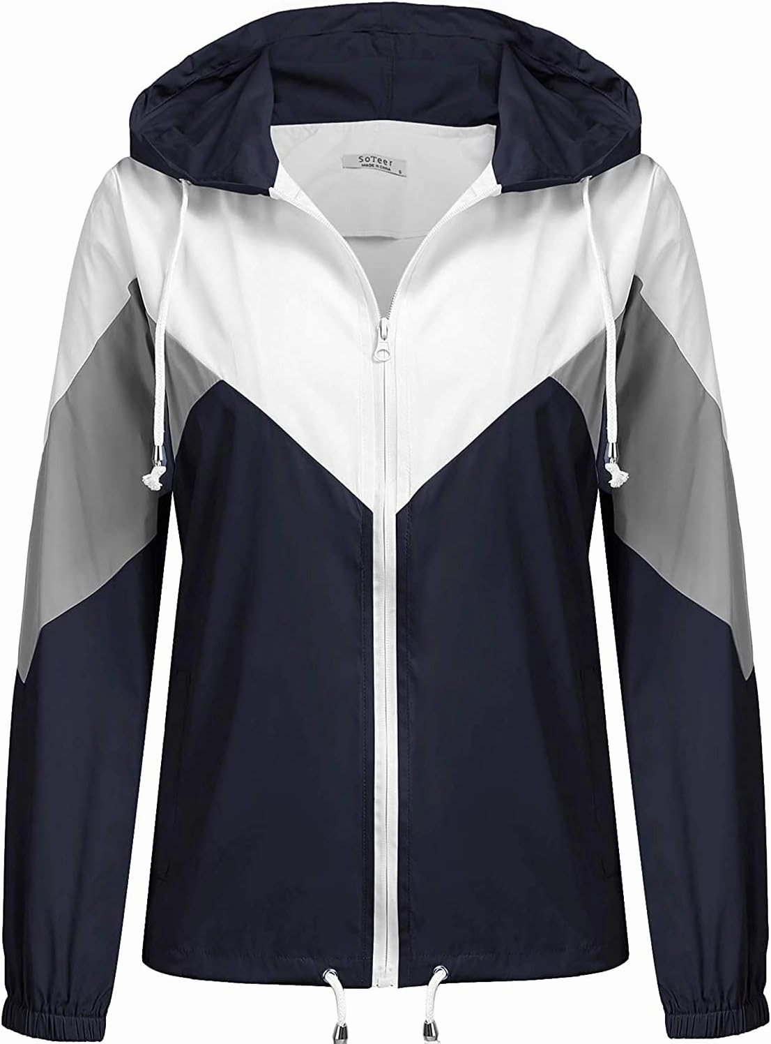 SoTeer Women's Waterproof Rain Jackets Lightweight Hooded Windbreaker Packable Active Outdoor Raincoat