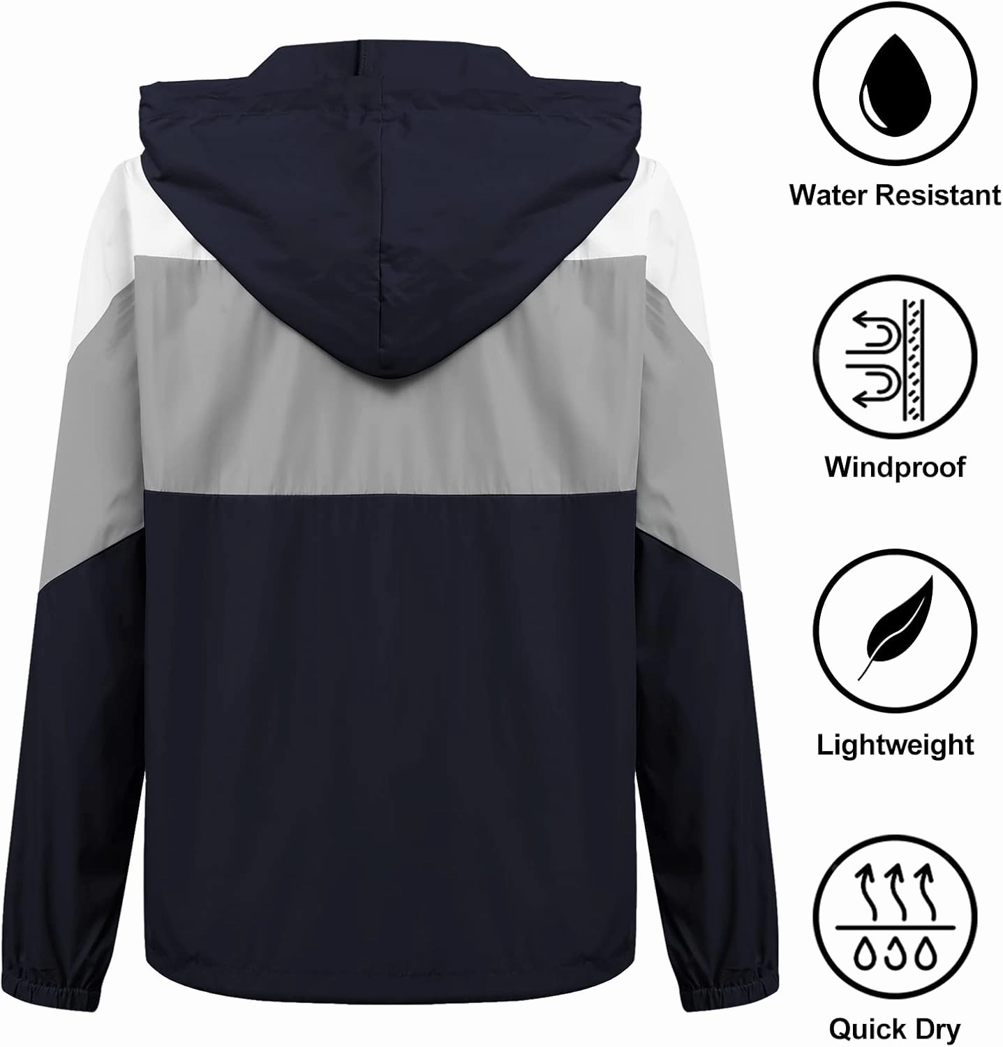 SoTeer Women's Waterproof Rain Jackets Lightweight Hooded Windbreaker Packable Active Outdoor Raincoat