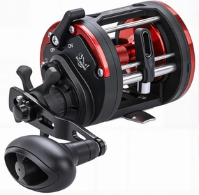 Sougayilang Trolling Reel Level Wind Conventional Reel Graphite Body Fishing Reel, Durable Stainless-Steel, Large Line Capacity
