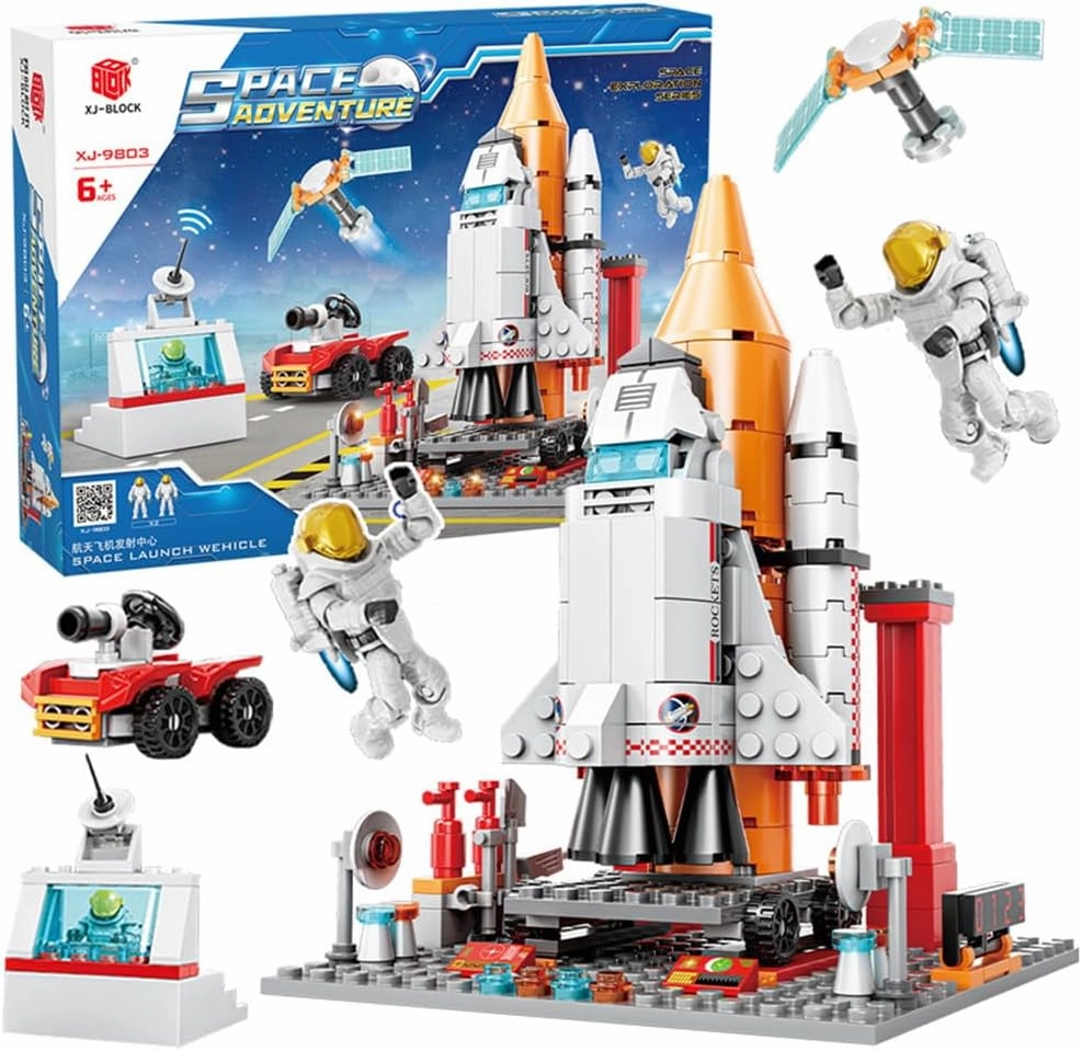 Space Exploration Shuttle Toys for 6 7 8 9 10 11 12 Year Old Kids, Girls, Boys, STEM Projects Rocket Building Toy Kit with 2 Astronauts, Airplane Rocket Set, Gift idea for Ages 6, 354 Pcs