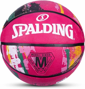 Spalding Marble Rubber Basketball (Color: Pink, Size: 6