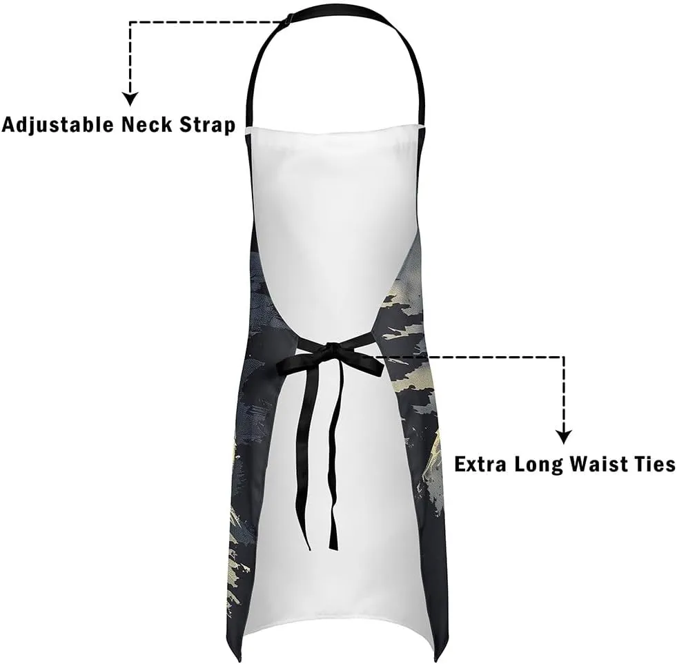 Sporting Theme Aprons for Men Women,Fashion Modern Sports Game Waterproof Apron