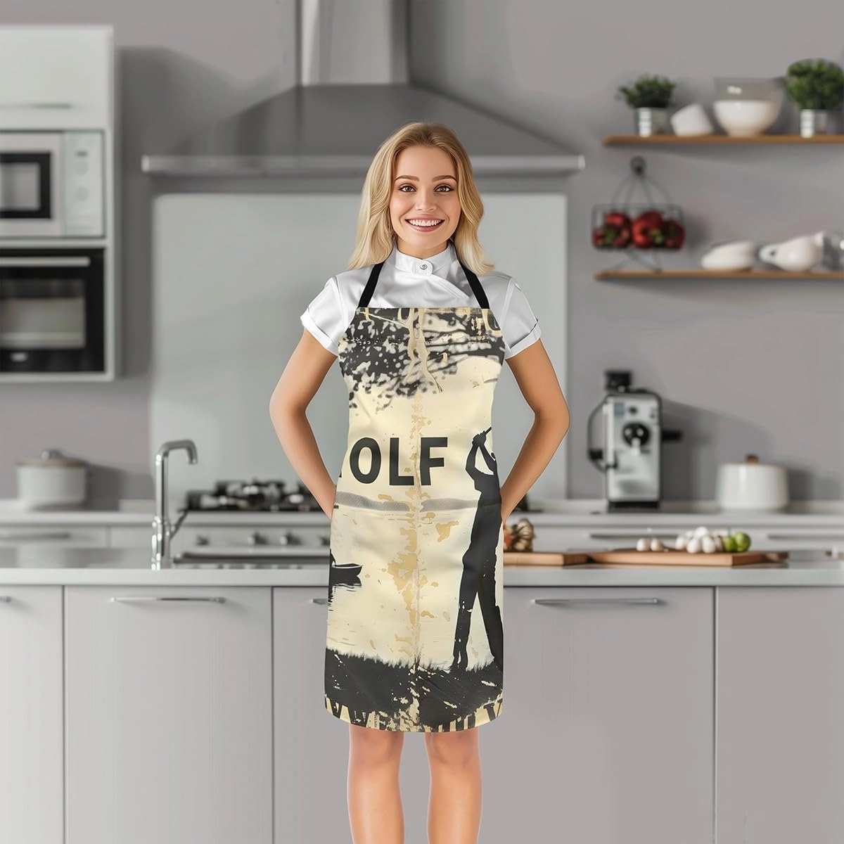 Sporting Theme Aprons for Men Women,Fashion Modern Sports Game Waterproof Apron
