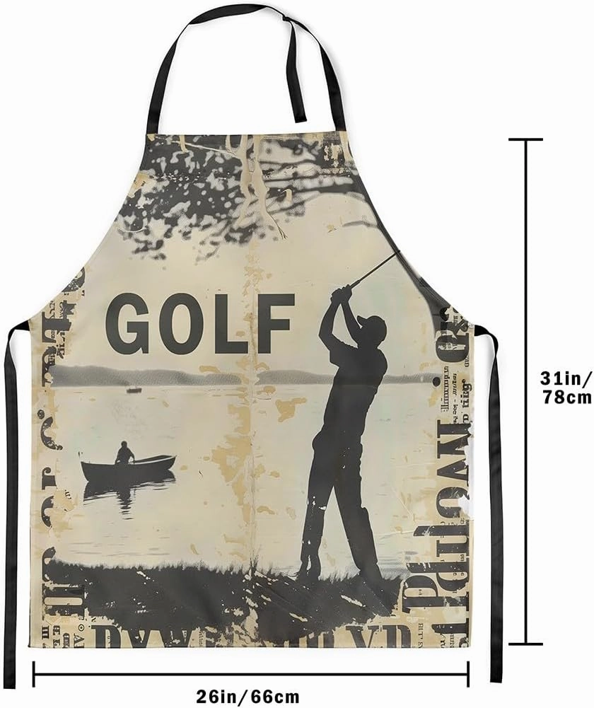 Sporting Theme Aprons for Men Women,Fashion Modern Sports Game Waterproof Apron
