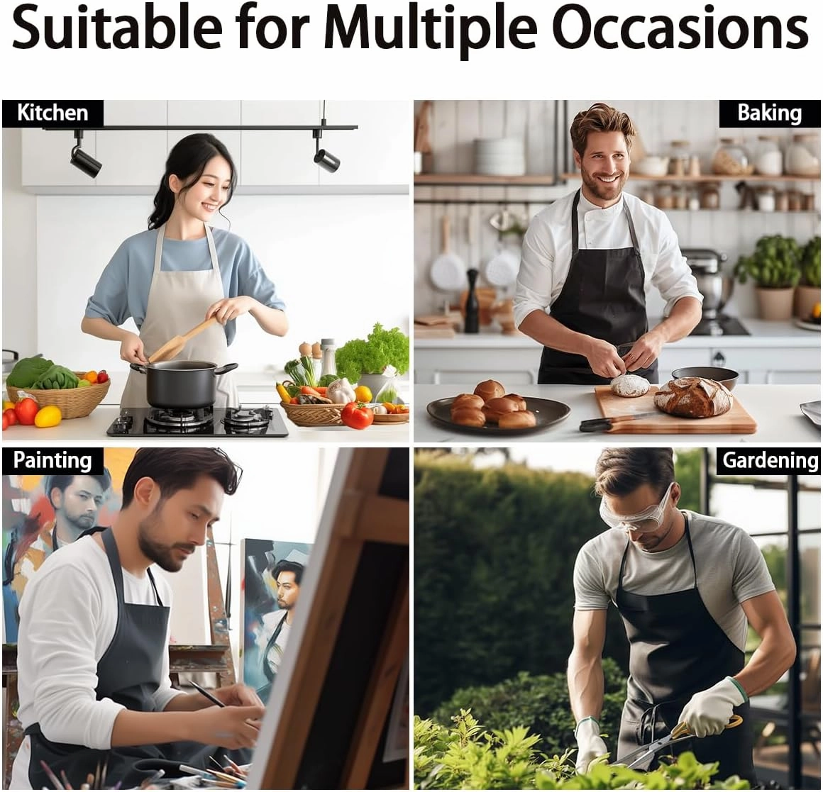 Sporting Theme Aprons for Men Women,Fashion Modern Sports Game Waterproof Apron