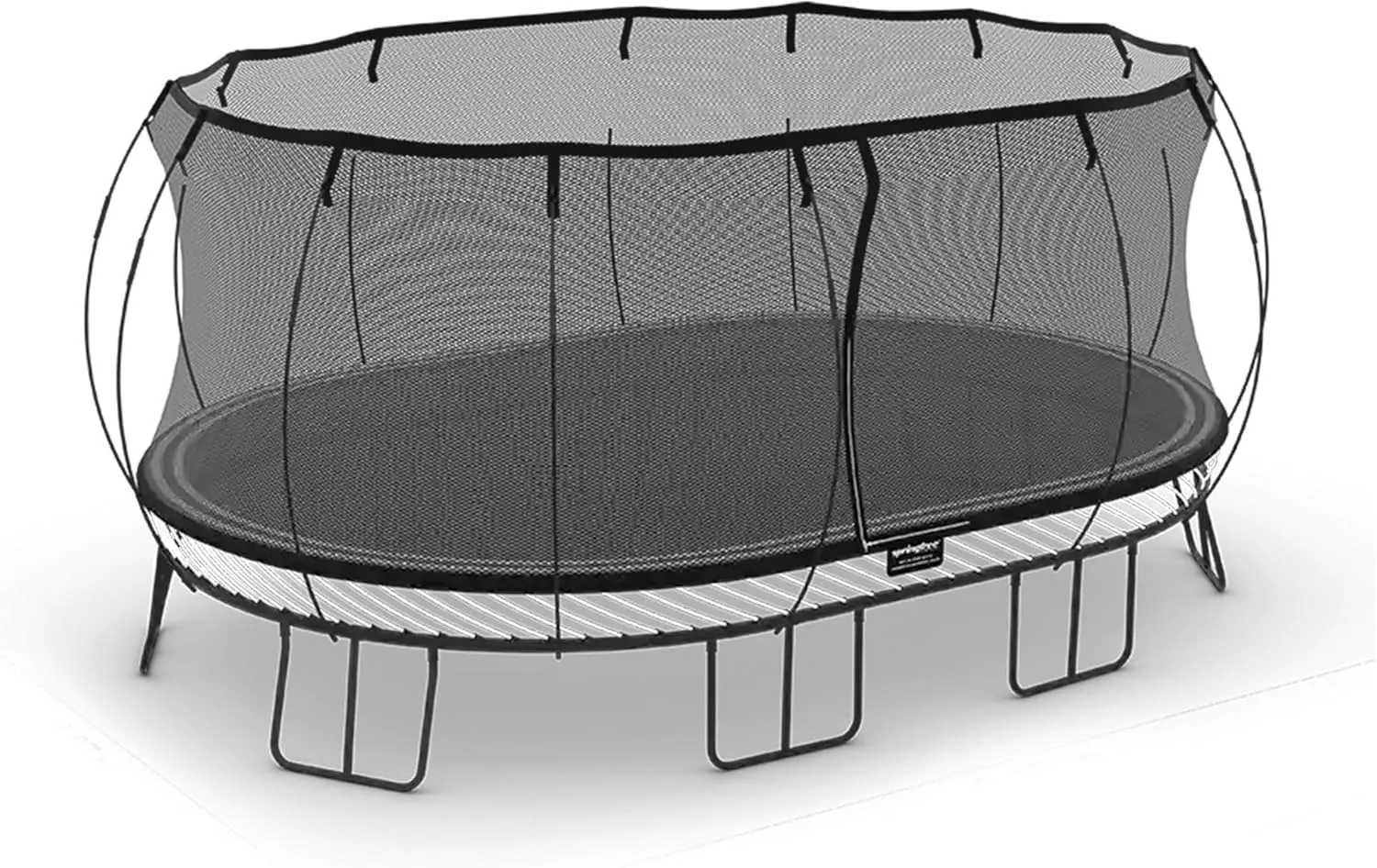 Springfree Outdoor Compact Oval Trampoline with FlexiNet Enclosure and Soft Edge Jumping Mat