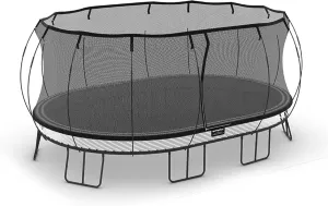 Springfree Outdoor Compact Oval Trampoline with FlexiNet Enclosure and Soft Edge Jumping Mat