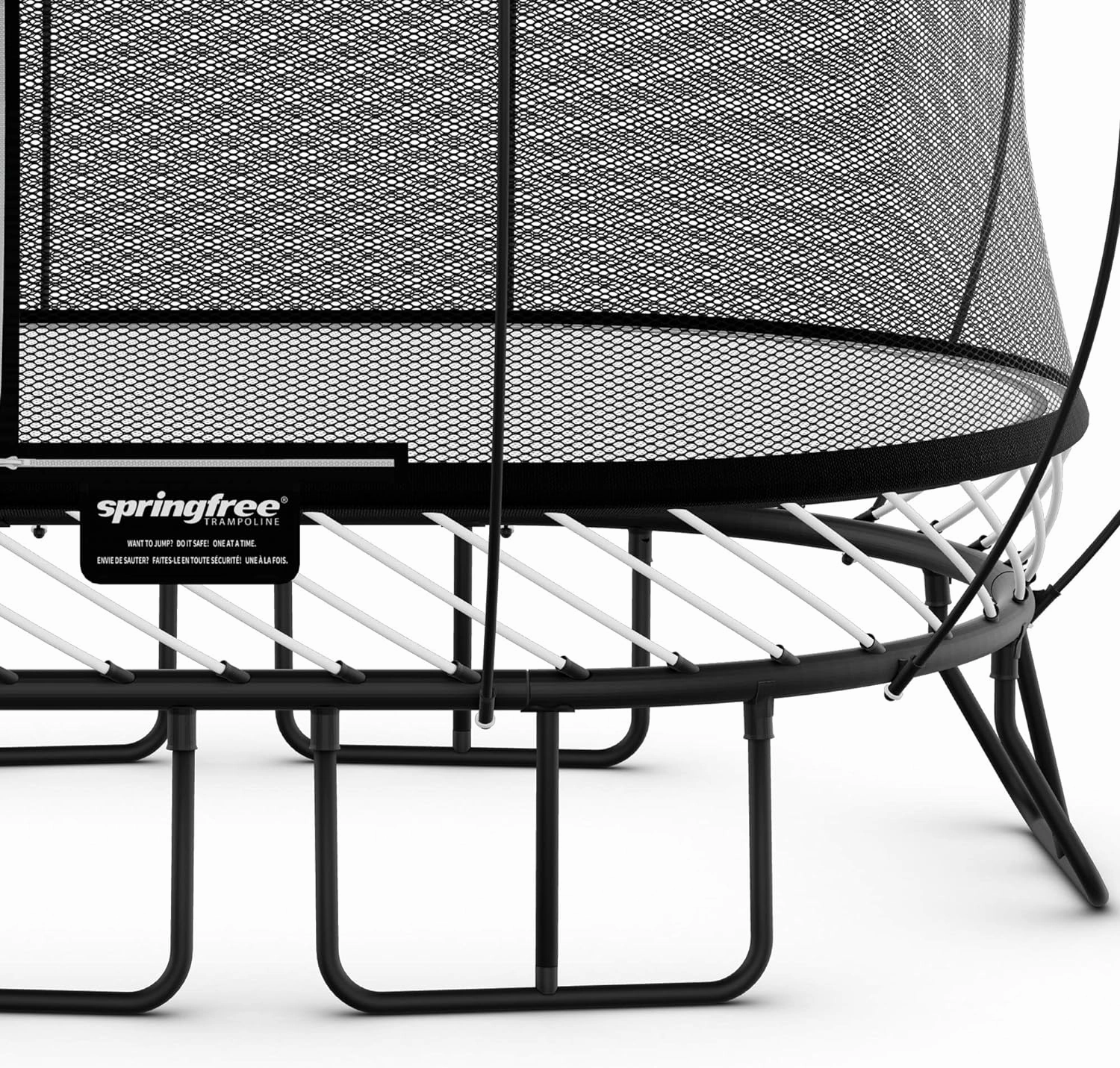 Springfree Outdoor Compact Oval Trampoline with FlexiNet Enclosure and Soft Edge Jumping Mat