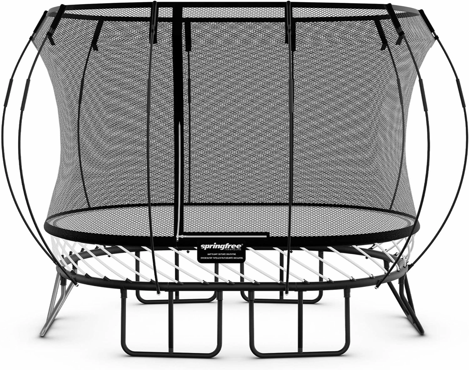 Springfree Outdoor Compact Oval Trampoline with FlexiNet Enclosure and Soft Edge Jumping Mat