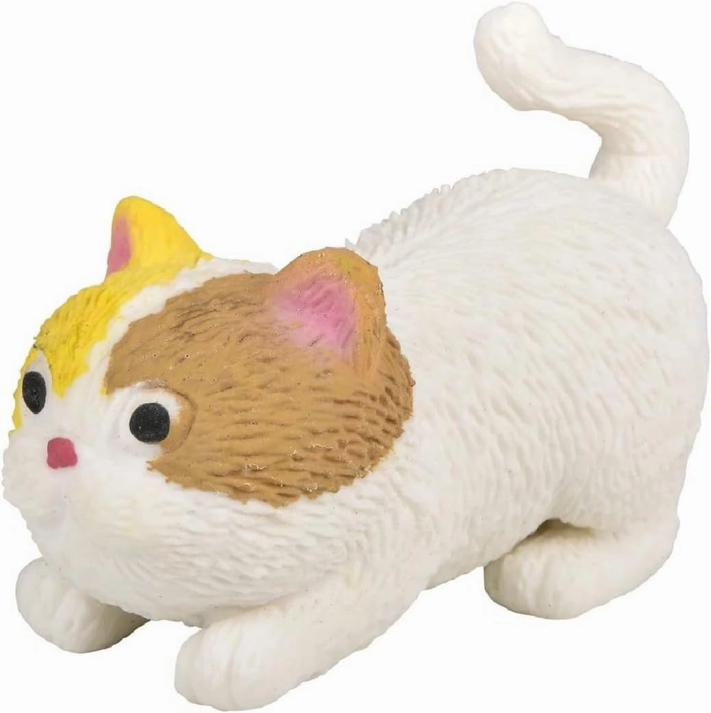 Squishy Stretchy Cat (3.5" to 6.5") Rubber Fidget Sensory Toy Filled with Sand. Great Stress Relief Cat Toy for Kids, Adults and Pets. (3 Pack