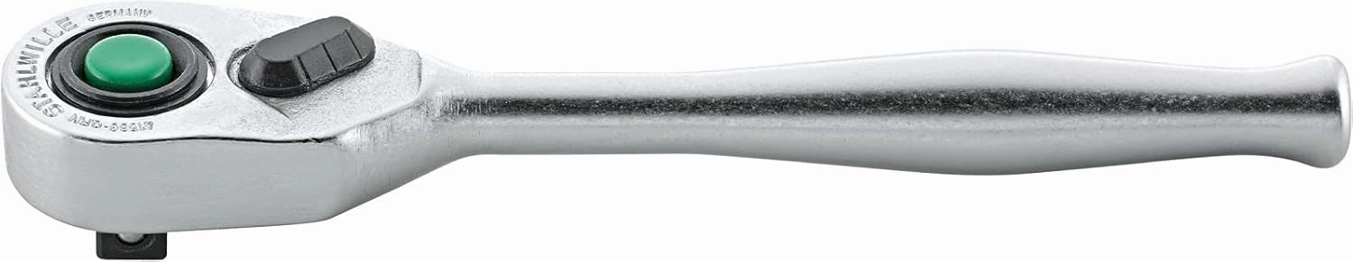 Stahlwille 11111030 1/4-Inch Drive (6.3 mm) QuickRelease Reversible Ratchet, 80-Tooth, Fine Tooth, With Steel Handle & Quick-Release Safety Lock, Slim & Compact, For Use in Confined Spaces, L. 117 mm
