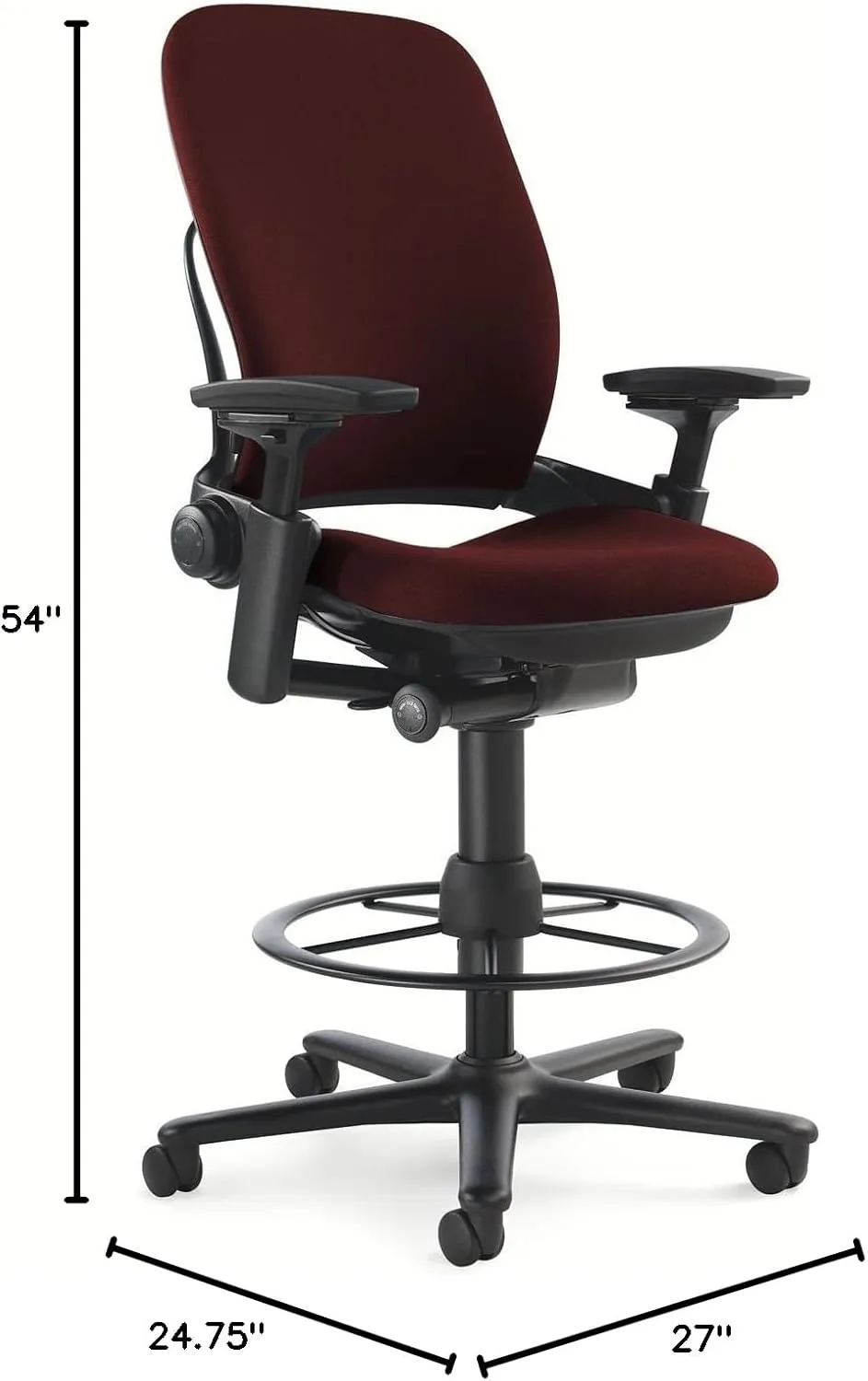 Steelcase Leap Fabric Stool, Burgundy