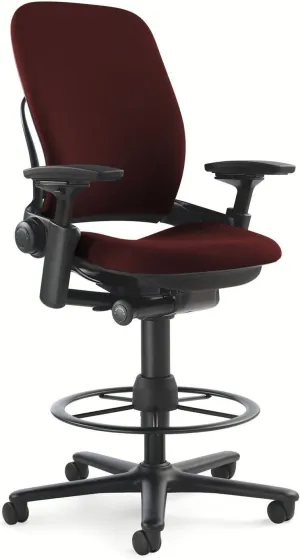 Steelcase Leap Fabric Stool, Burgundy