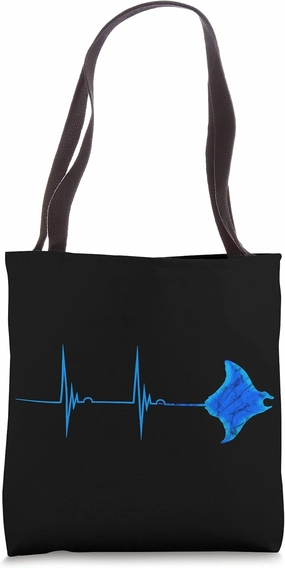 Stingray Manta Ray Heartbeat EKG Pulse Sea Animals Tote Bag