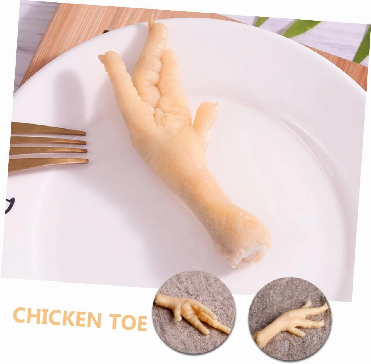 STOBAZA 2sets Artificial Chicken Feet Prop Creative Food Model Decorative Chicken Toe for Kitchen Display 2pcs*2