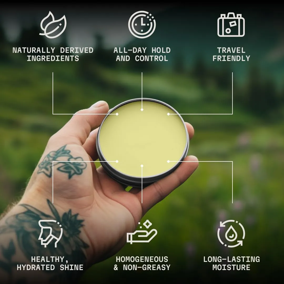 Striking Viking Beard Balm for Men – Light Hold, Sandalwood, 2 Oz, Pack of 2- Leave-in Beard Conditioner with Shea Butter, Tea Tree, Argan & Jojoba Oils - Smooth, Shape & Moisturize Coarse Facial Hair