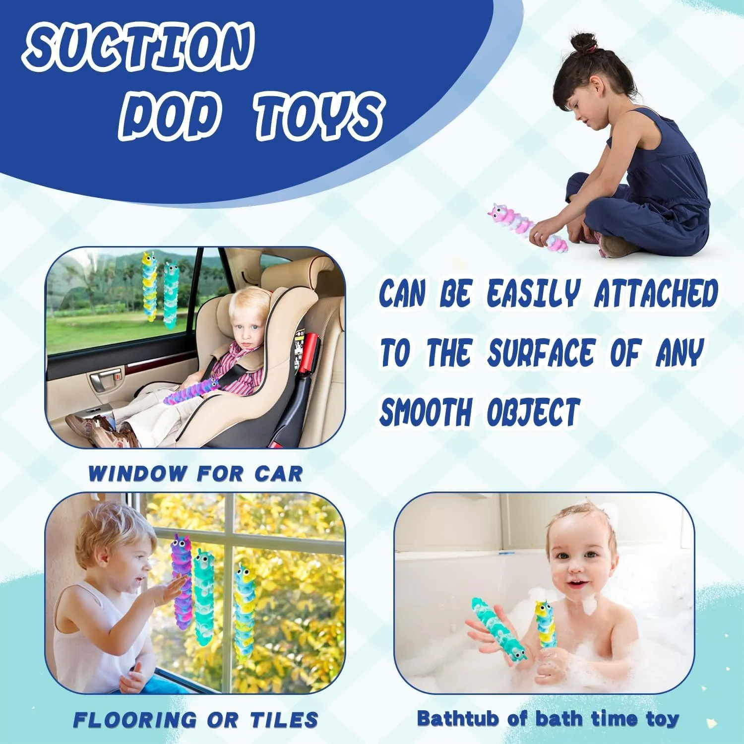 Suction Pop Fidget Toy, Relax and Pressure Relief Toys, 3D Squeeze Anti-Pressure Popper Sensory Toys for Kids and Adults(Purple & Pink)