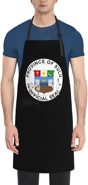 Sulu Province Seal Aprons With Pockets Waterproof Work Apron Creative Gifts
