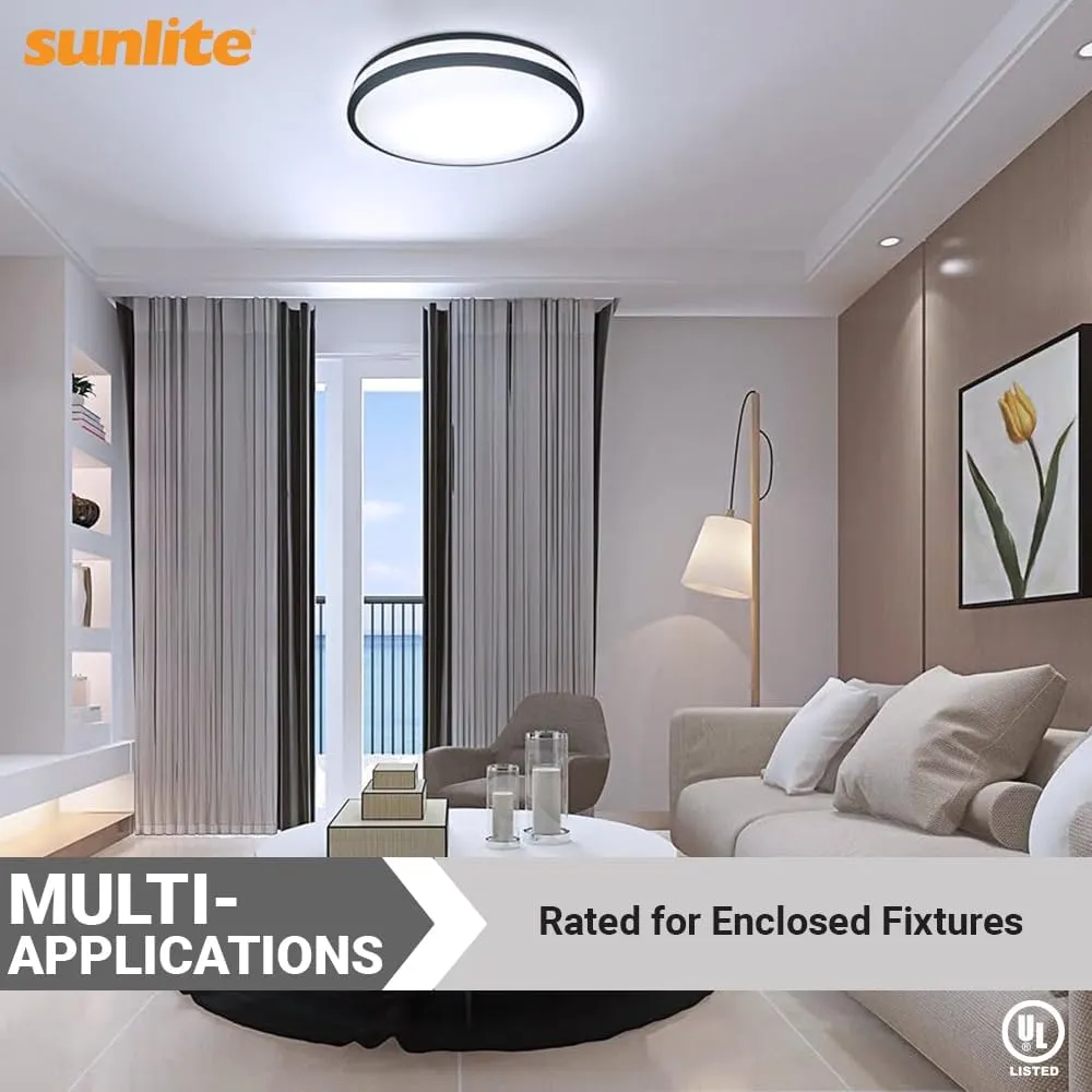 Sunlite A19 GU24 Dimmable Light Bulb, 14 Watts (100W Equivalent) 1500 Lumens, 2 Prong LED Twist and Lock Base, UL Listed, Rated for Enclosed Fixtures, 4000K Cool White, 6 Pack