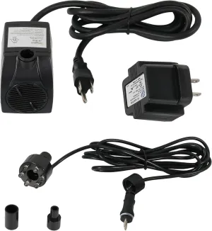 Sunnydaze 200 GPH Submersible Water Pump – 12W, 12V Small Fountain Pump with Adjustable Flow, White LED Light & Transformer for Outdoor Fountains, Bird Baths, Aquariums