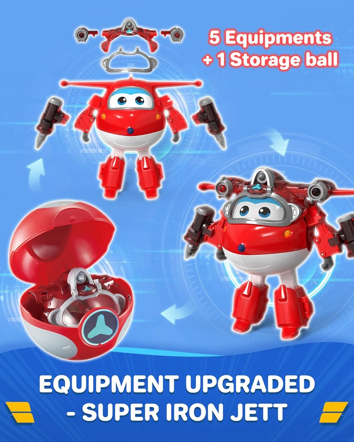 Super Wings Toys Action Figure 5" Transformer Jett Robot Airplane Toy Equipment Upgraded for Kids 3  Birthday Gifts for Kids
