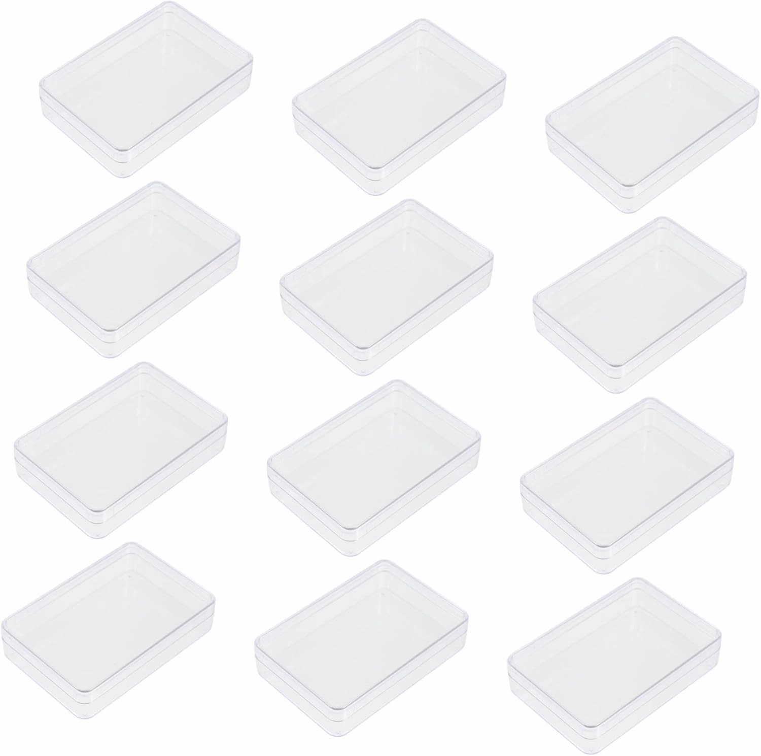 SUPVOX 12Pcs Boxes Clear Plastic Poker Card Storage Boxes Empty Cases for Home Office Organization Lightweight Rectangular Design for Easy Carrying Crafting Accessory