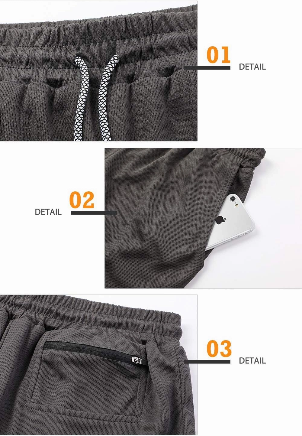Surenow Men's Running Shorts Quick Dry Workout Gym Shorts Athletic 2-in-1 Stealth Shorts Outdoor Short for Men with Pockets