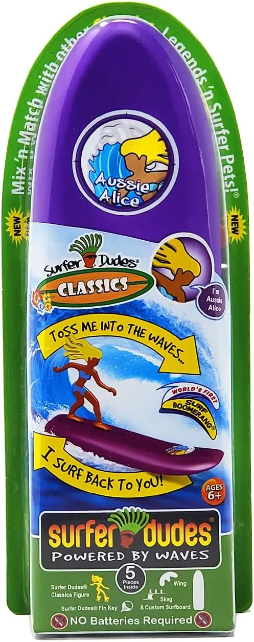 Surfer Dudes Classics Wave Powered Mini-Surfer and Surfboard Beach Toy - Aussie Alice