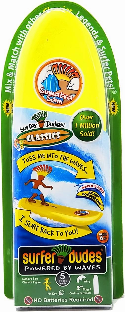 Surfer Dudes Classics Wave Powered Mini-Surfer and Surfboard Toy - Sumatra Sam