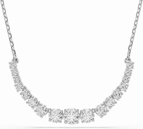 Swarovski Matrix Necklace, Gradient of Round cuts, Clear, Rhodium Finish