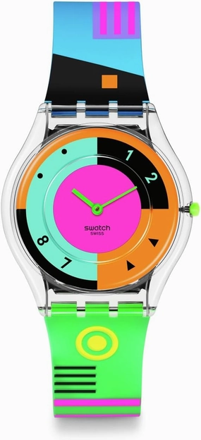Swatch Casual Watch Multicolor Quartz Bio-sourced NEON HOT Racer