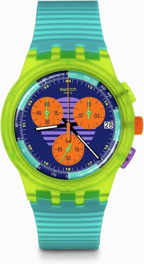 Swatch Casual Watch Multicolor Quartz Plastic NEON Wave