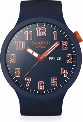 Swatch Unisex Casual Watch Blue Bio-sourced Quartz Essentially Confident