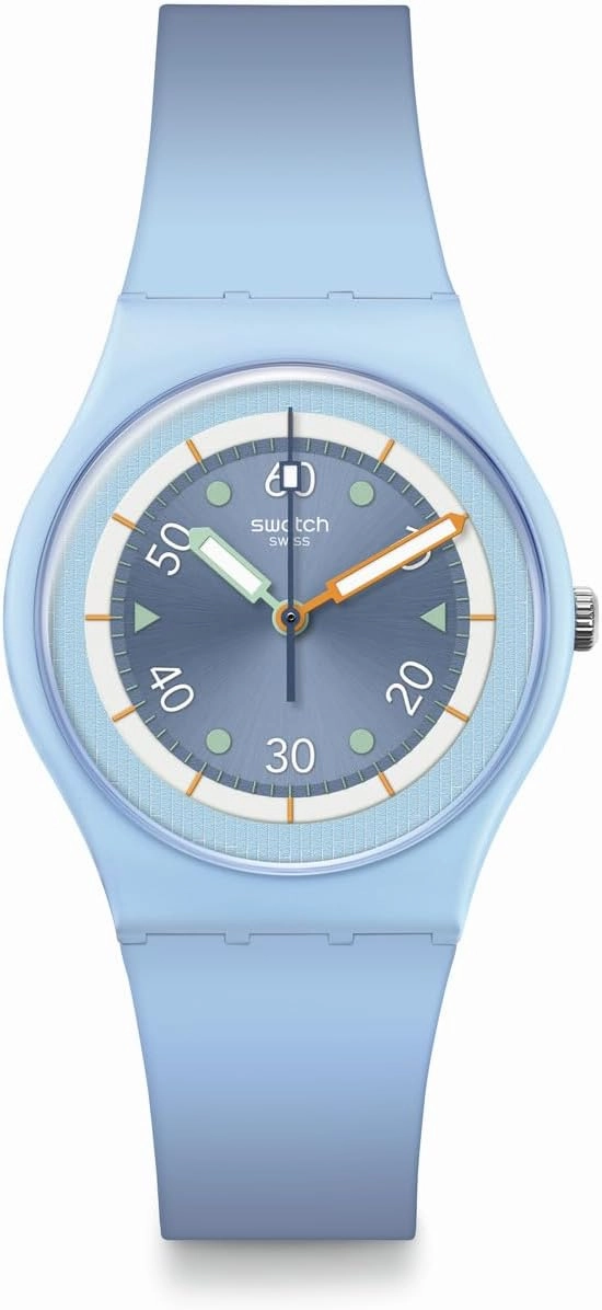 Swatch Unisex Casual Watch Blue Bioceramic Quartz Frozen Waterfall