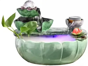 Tabletop Fountains Alpine Fountain Small Decoration Recycling Indoor Crystal Fish Tank Opening Gift Attraction Wealth Desktop Decoration Desktop Fountain Indoor Water Fountains