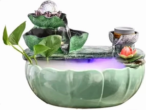 Tabletop Fountains Alpine Fountain Small Decoration Recycling Indoor Crystal Fish Tank Opening Gift Attraction Wealth Desktop Decoration Desktop Fountain Indoor Water Fountains (Size : M)