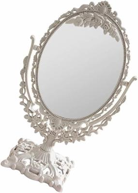Tabletop Makeup Mirror Vintage European Style Swivel Vanity Cosmetic Mirror Double Sided Oval Princess Makeup Mirror with Women Present
