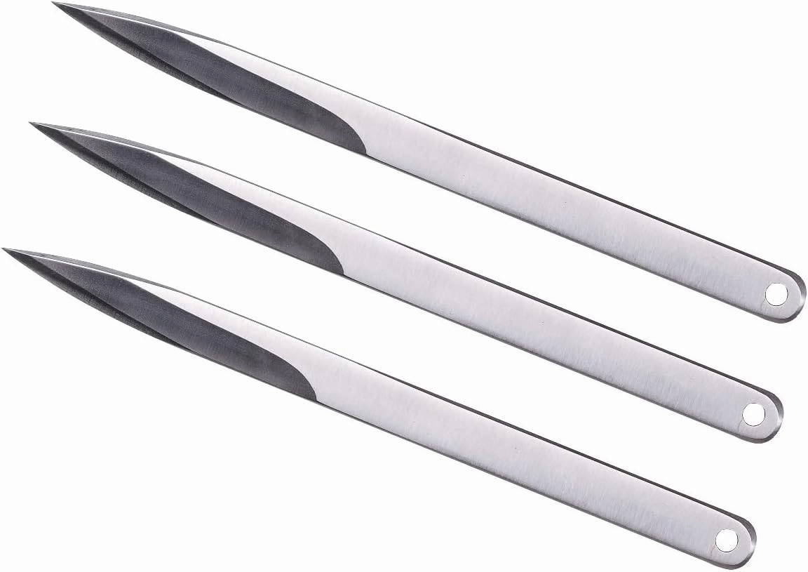 TACTICALEDGED.DOJO-Viper Bo-Shuriken/Throwing Spike - Set of 3,Stainless Steel, light as 90g, 19cm, 0.6cm Thick - Lightweight and Versatile; Martial Arts training and recreational use