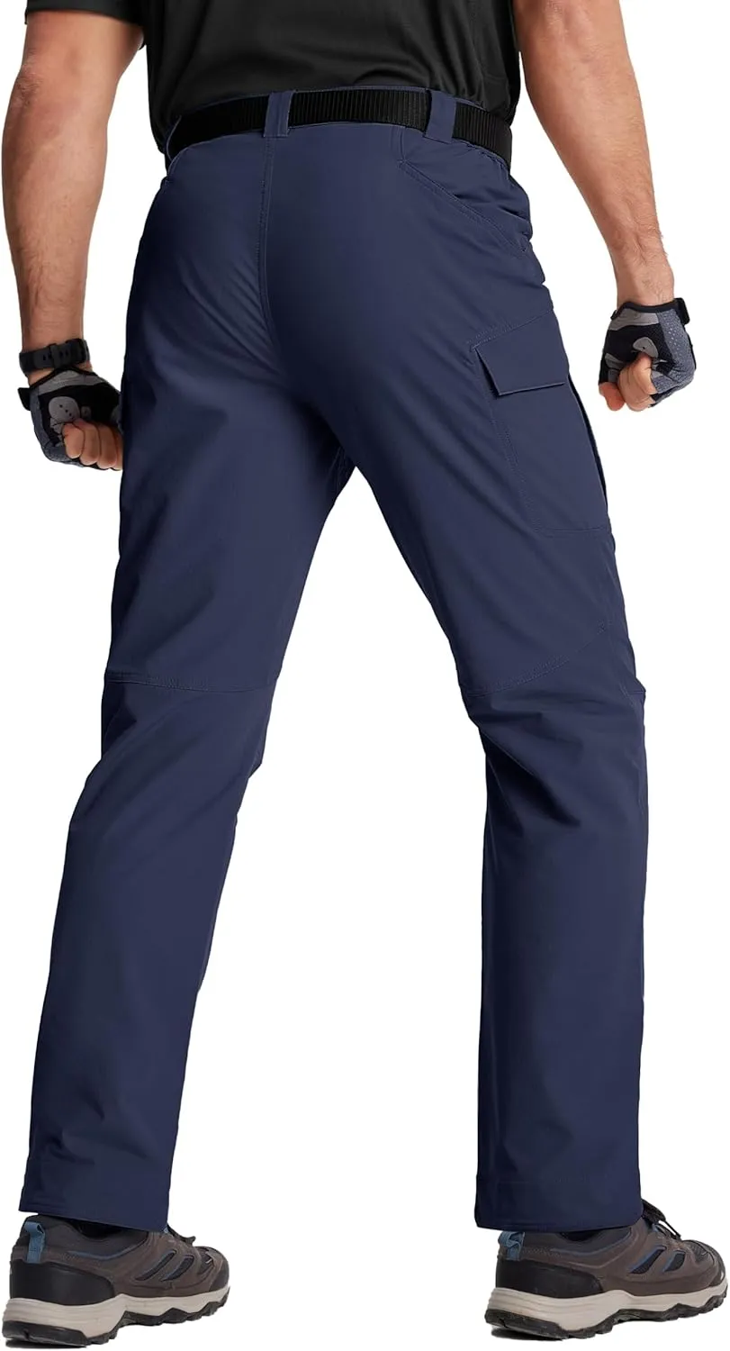 TACVASEN Men's Cargo Work Pants Construction Tactical Water Resistant Lightweight Outdoor Hiking Pants with 9 Pockets