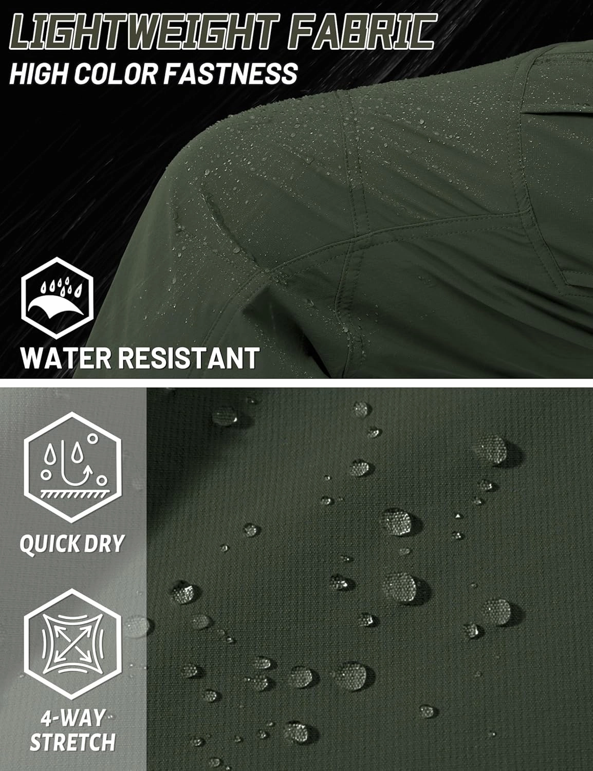 TACVASEN Men's Cargo Work Pants Construction Tactical Water Resistant Lightweight Outdoor Hiking Pants with 9 Pockets