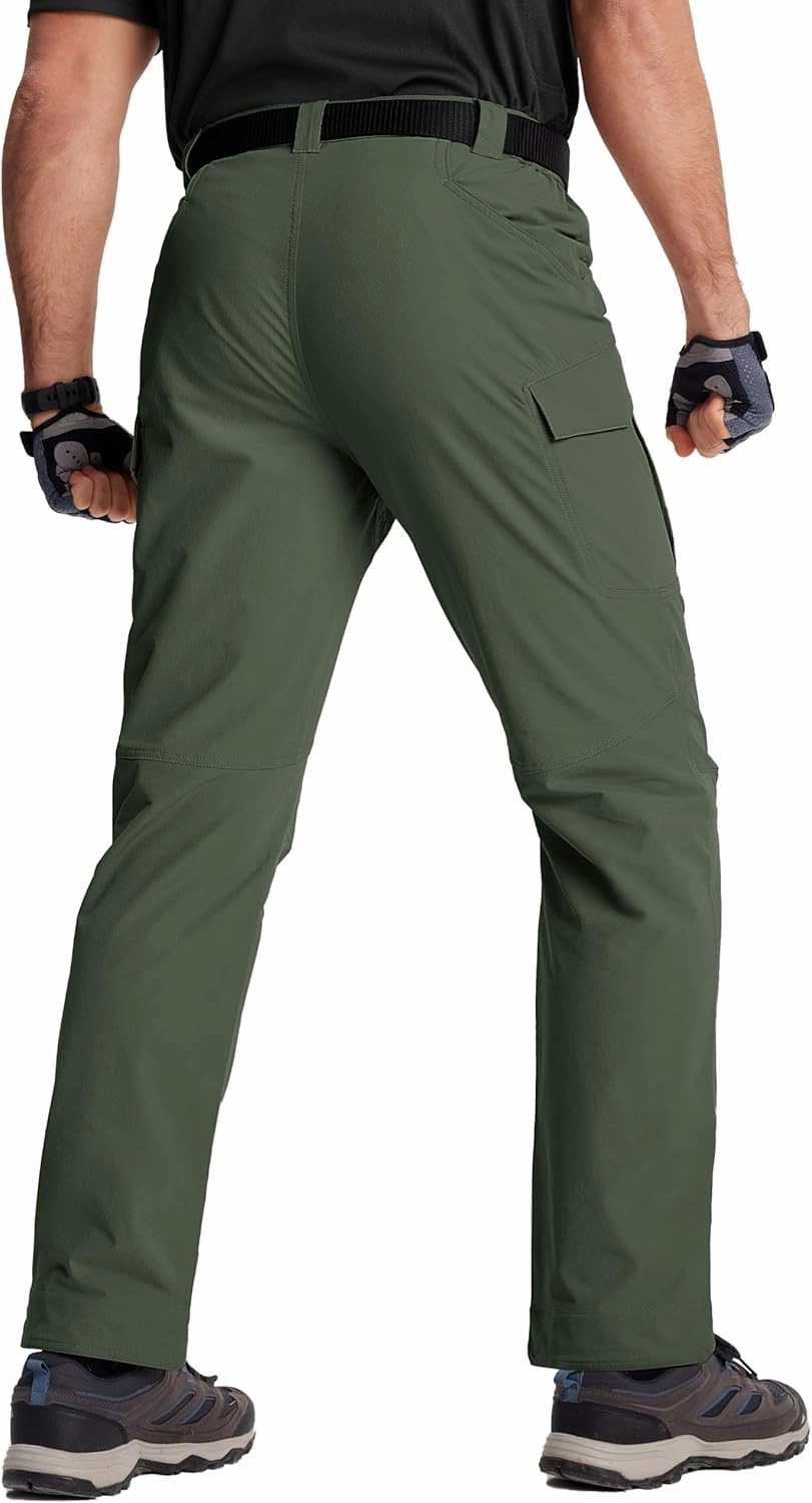 TACVASEN Men's Cargo Work Pants Construction Tactical Water Resistant Lightweight Outdoor Hiking Pants with 9 Pockets